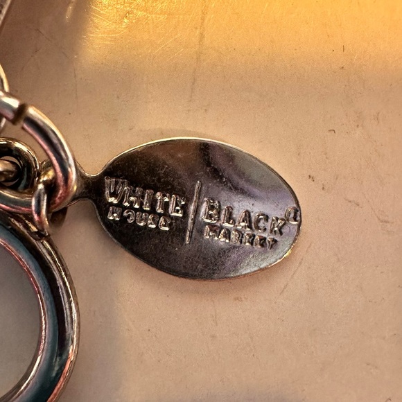 White House Black Market silver tone with black & clear rhinestones toggle clasp - Picture 5 of 5